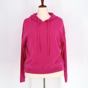 C by Bloomingdale's Women Pink Cashmere Knit Pullover Hoodie Sweater Size L